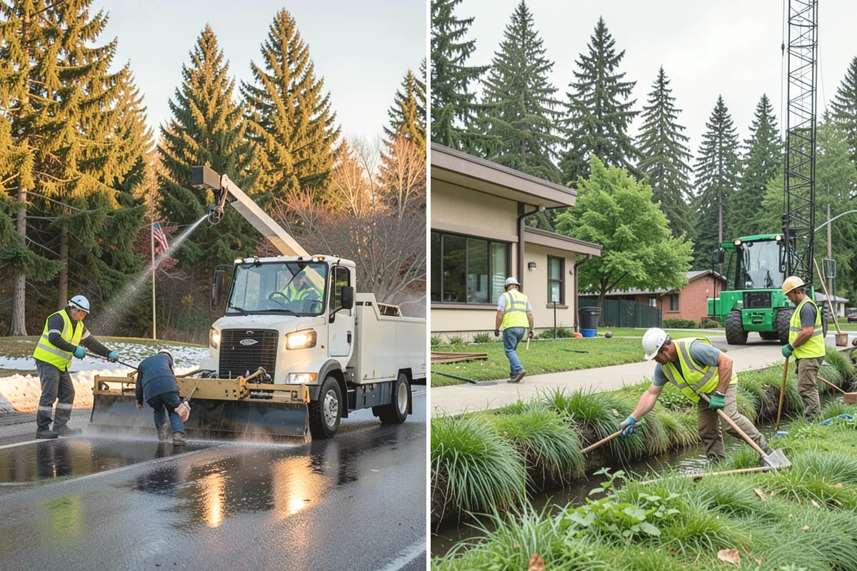 Pole Base Cleaning in La Conner, Skagit County, WA - Clear vegetation and debris from around each base