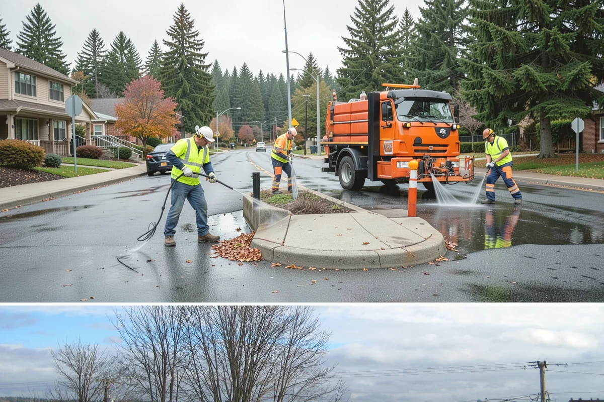 Pole Base Cleaning in Langley, Island County, WA - Cleaning is well-suited to spring and summer, and after winter to remove accumulated de-icing residue.