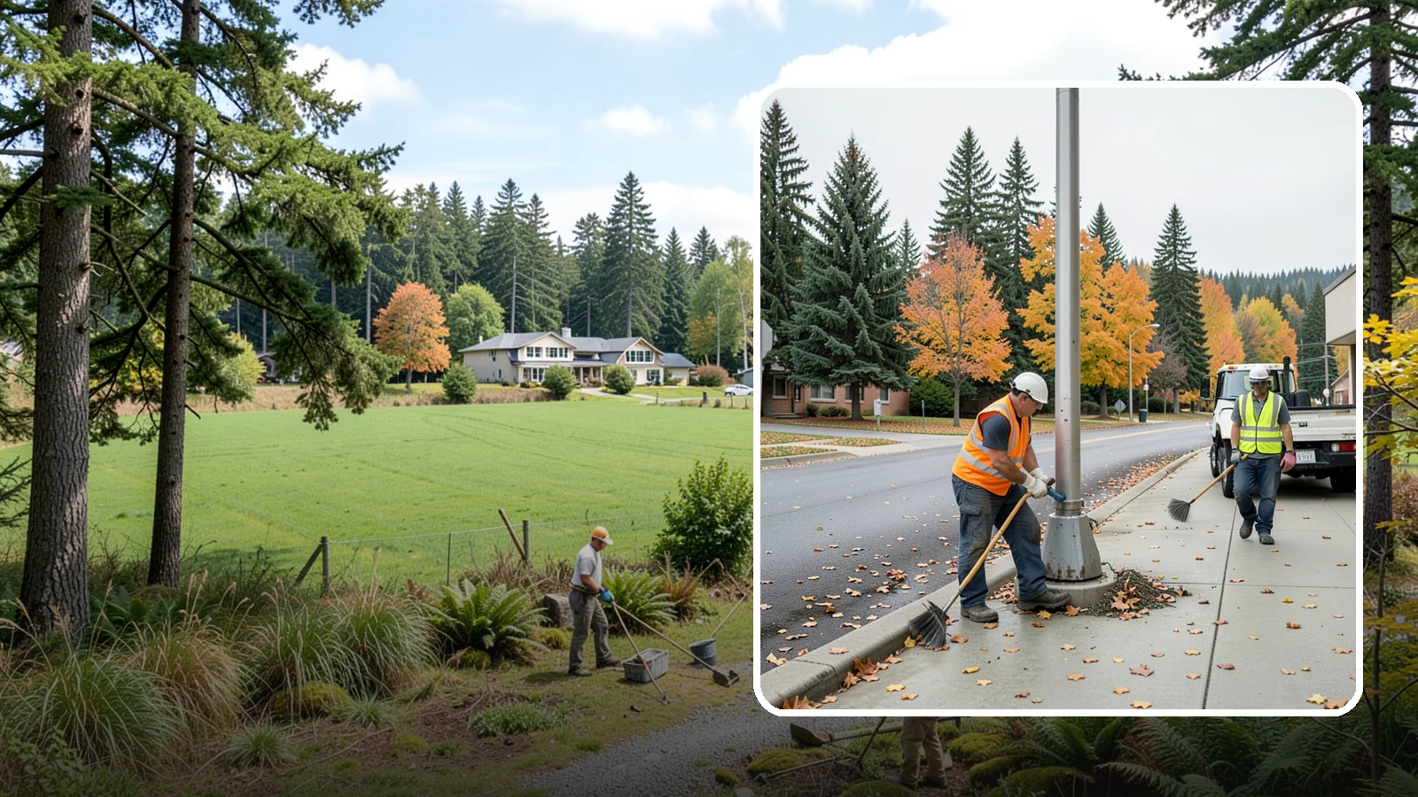 Pole Base Cleaning in Lyman, Skagit County, WA - Cleaning and clearing of light pole bases to prevent corrosion and maintain a tidy public appearance.