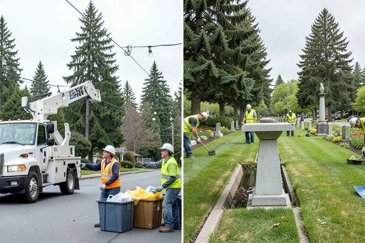 Pole Base Cleaning in Lyman, Skagit County, WA - Clear vegetation and debris from around each base