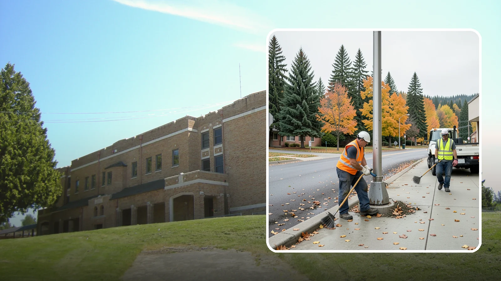 Pole Base Cleaning in Maple Valley, King County, WA - Cleaning and clearing of light pole bases to prevent corrosion and maintain a tidy public appearance.