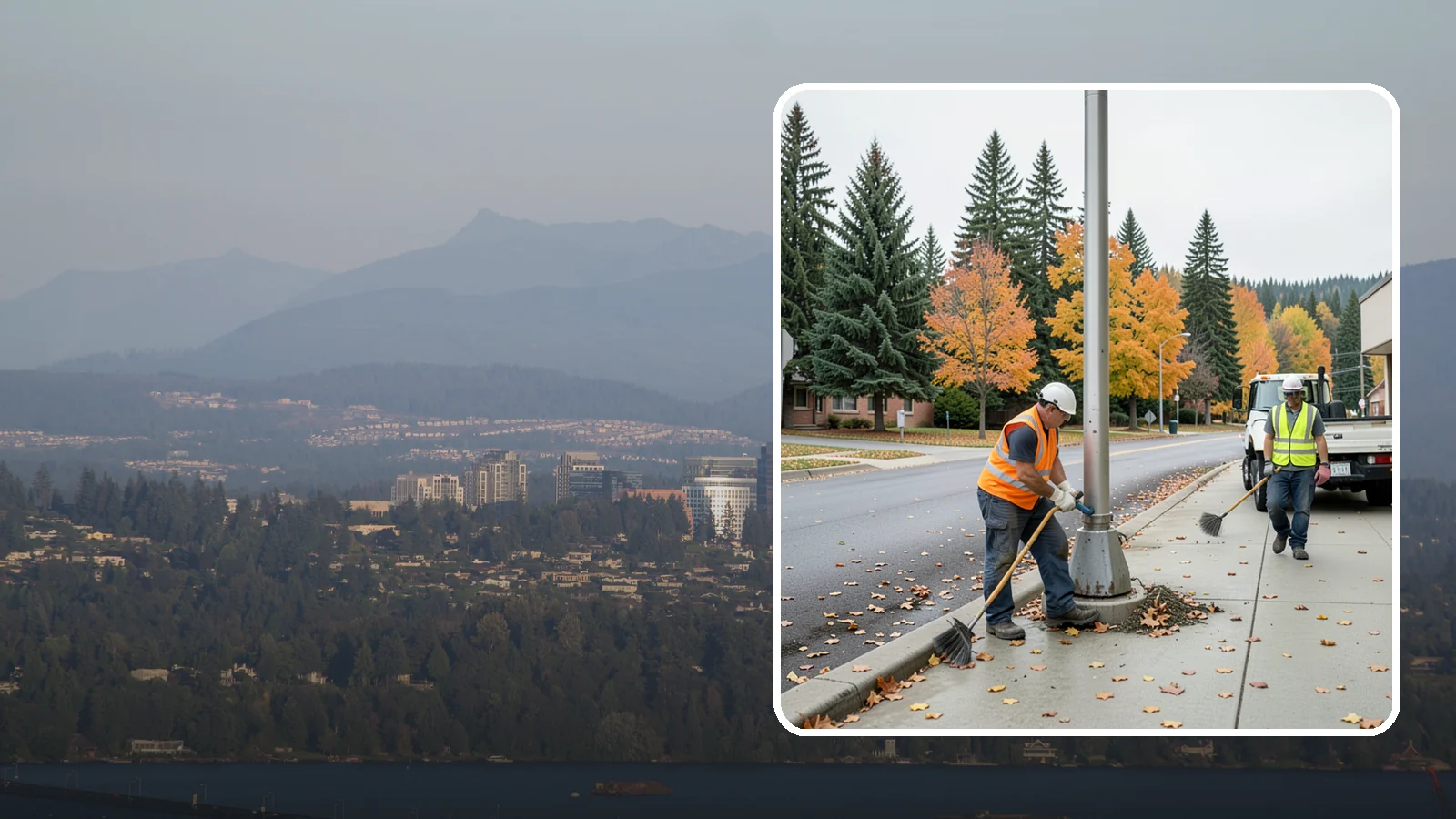 Pole Base Cleaning in Medina, King County, WA - Cleaning and clearing of light pole bases to prevent corrosion and maintain a tidy public appearance.
