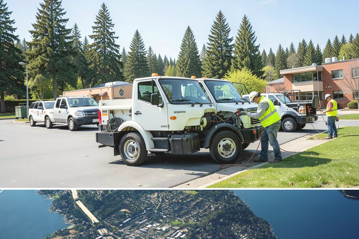 Pole Base Cleaning in Mercer Island, King County, WA - Cleaning is well-suited to spring and summer, and after winter to remove accumulated de-icing residue.