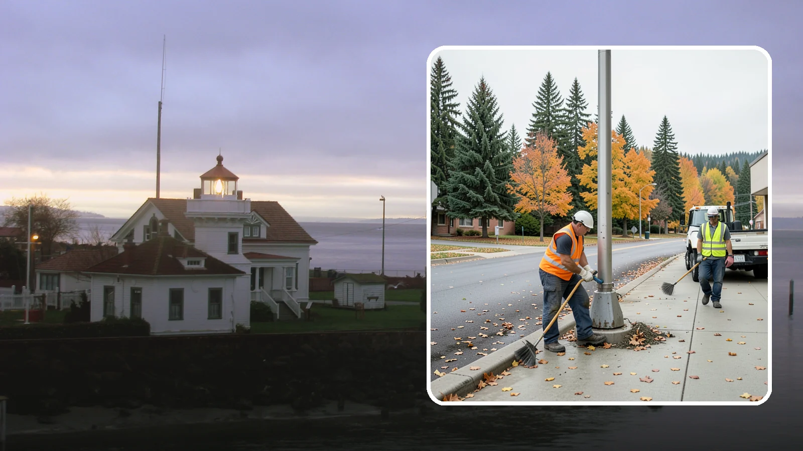 Pole Base Cleaning in Mukilteo, Snohomish County, WA - Cleaning and clearing of light pole bases to prevent corrosion and maintain a tidy public appearance.