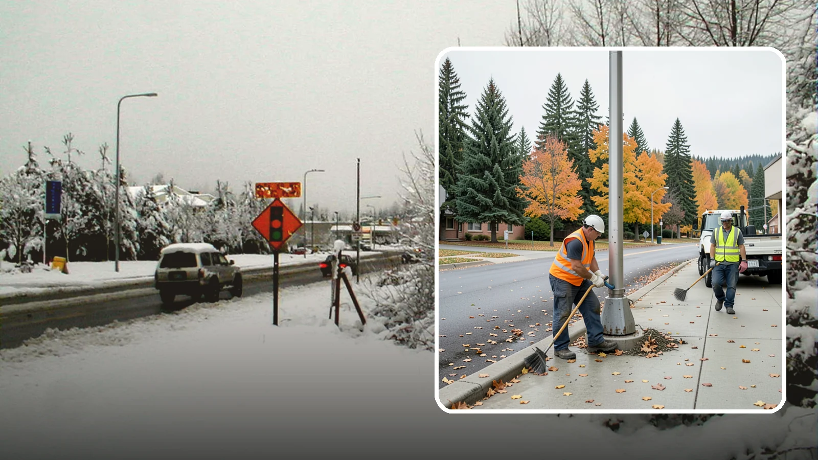 Pole Base Cleaning in Newcastle, King County, WA - Cleaning and clearing of light pole bases to prevent corrosion and maintain a tidy public appearance.