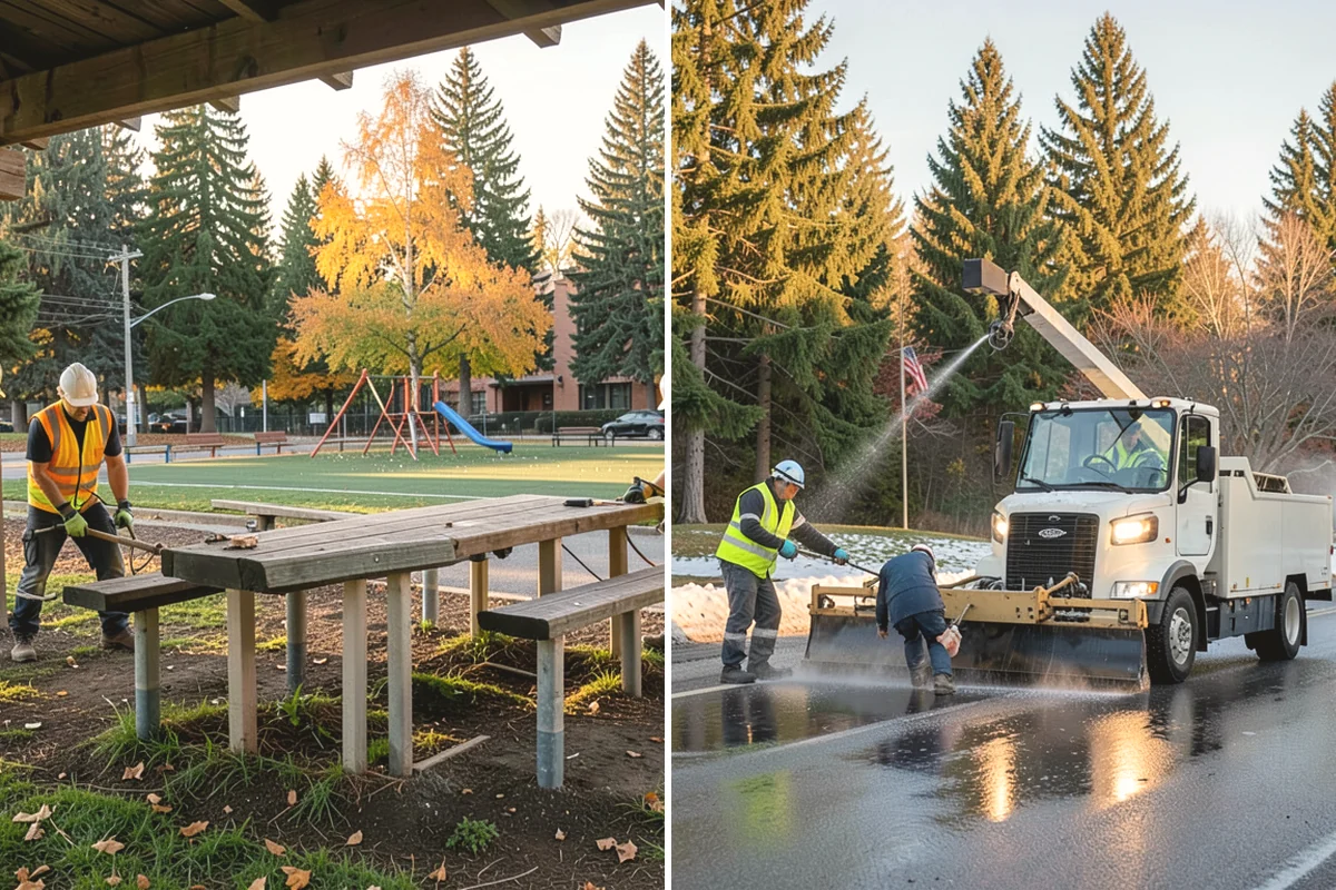 Pole Base Cleaning in North Bend, King County, WA - Clear vegetation and debris from around each base
