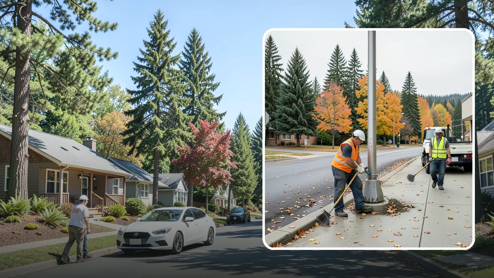 Pole Base Cleaning in Orting, Pierce County, WA - Cleaning and clearing of light pole bases to prevent corrosion and maintain a tidy public appearance.