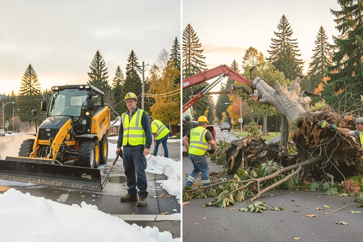 Pole Base Cleaning in Orting, Pierce County, WA - Clear vegetation and debris from around each base