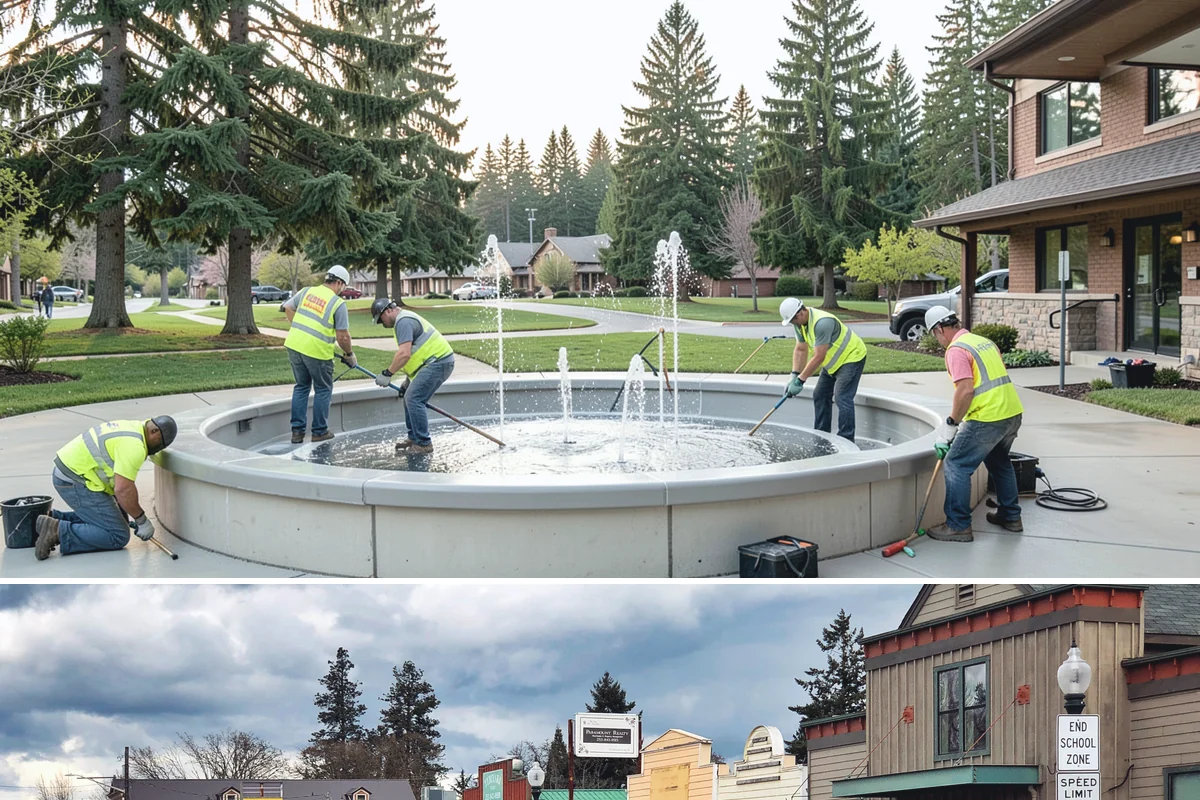 Pole Base Cleaning in Roy, Pierce County, WA - Cleaning is well-suited to spring and summer, and after winter to remove accumulated de-icing residue.