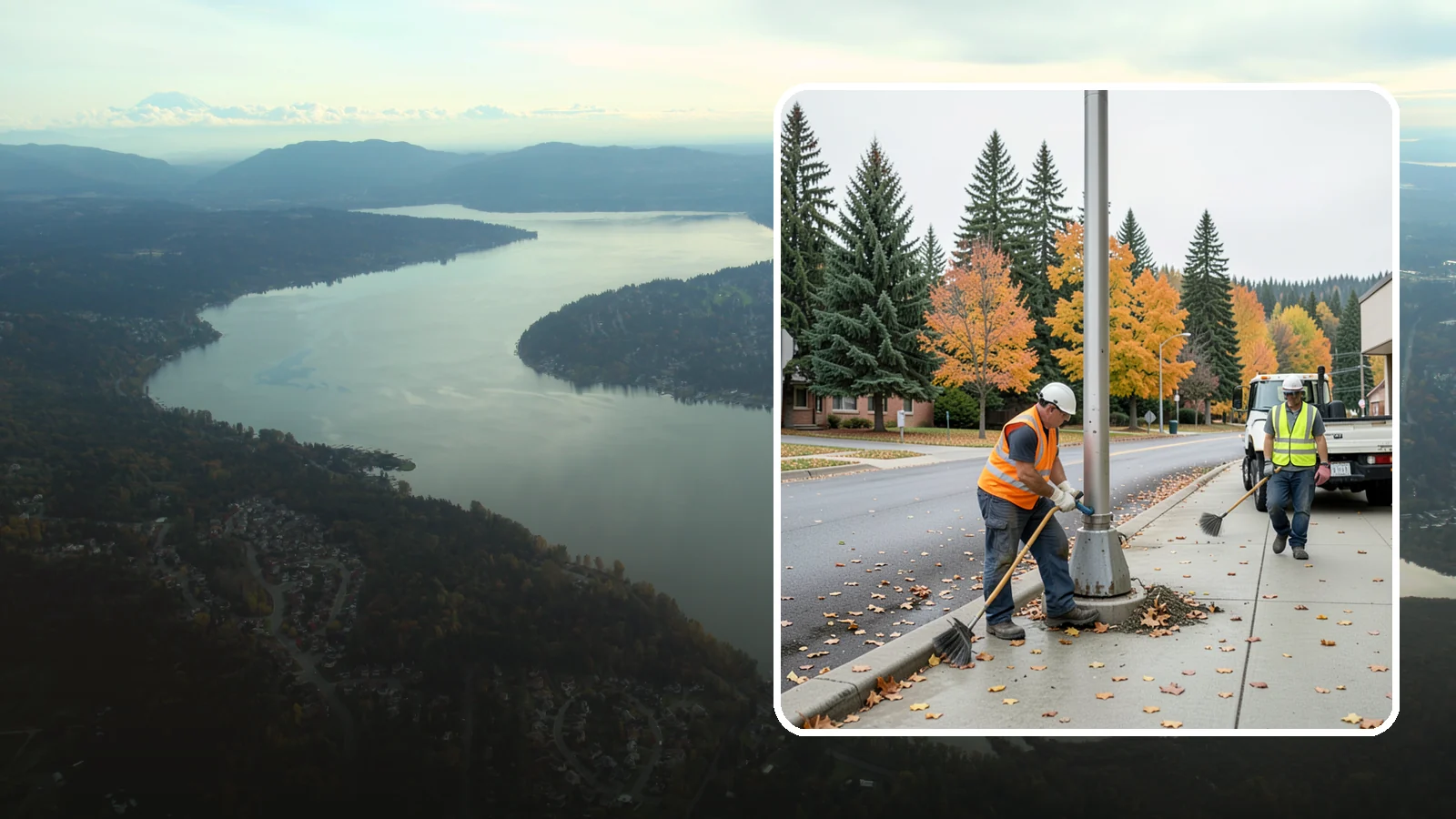 Pole Base Cleaning in Sammamish, King County, WA - Cleaning and clearing of light pole bases to prevent corrosion and maintain a tidy public appearance.