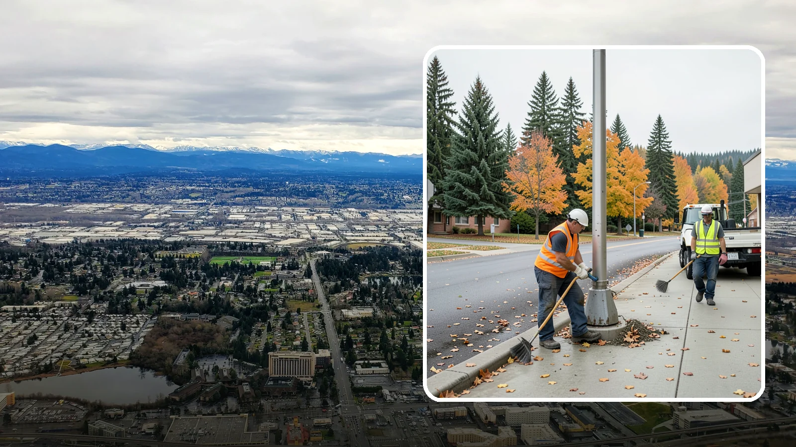 Pole Base Cleaning in SeaTac, King County, WA - Cleaning and clearing of light pole bases to prevent corrosion and maintain a tidy public appearance.