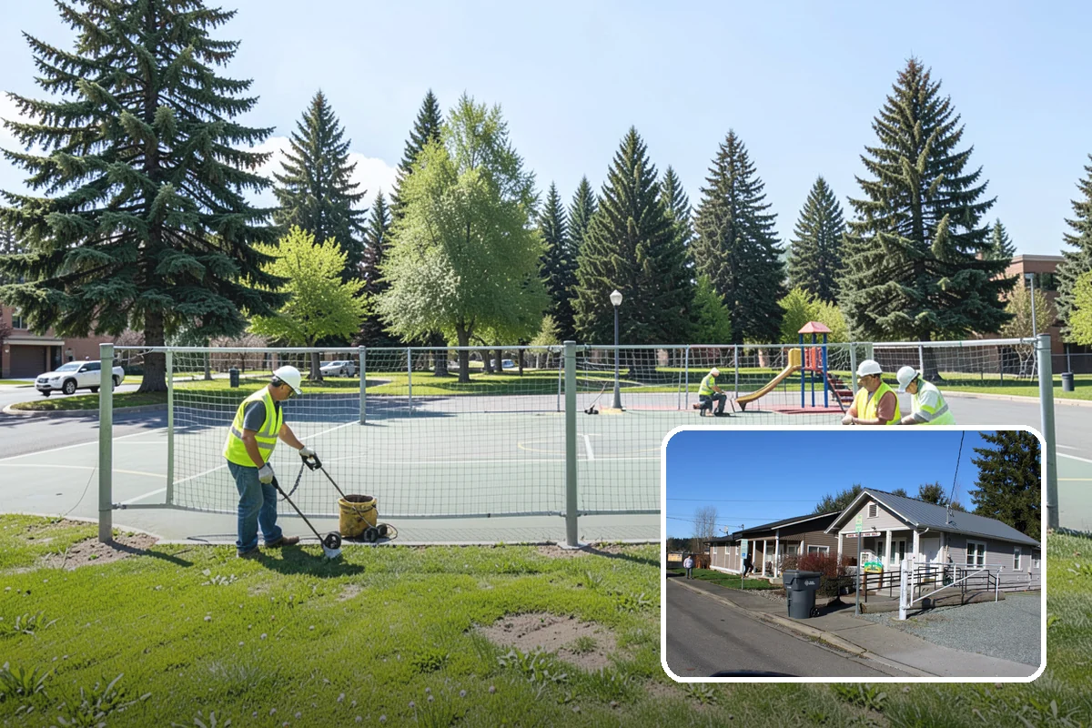 Pole Base Cleaning in South Prairie, Pierce County, WA - Slows corrosion of anchor bolts and base plates