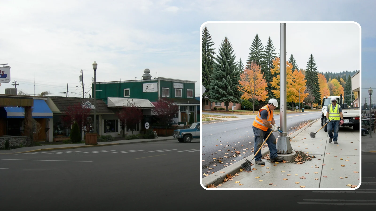 Pole Base Cleaning in Stanwood, Snohomish County, WA - Cleaning and clearing of light pole bases to prevent corrosion and maintain a tidy public appearance.