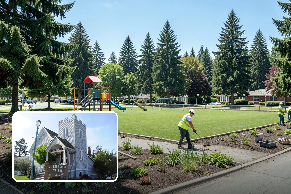 Pole Base Cleaning in Steilacoom, Pierce County, WA - Slows corrosion of anchor bolts and base plates