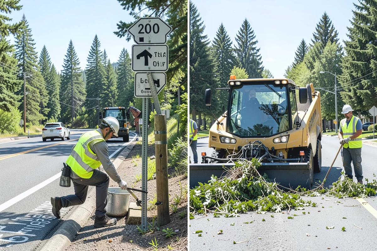 Pole Base Cleaning in Sumner, Pierce County, WA - Clear vegetation and debris from around each base