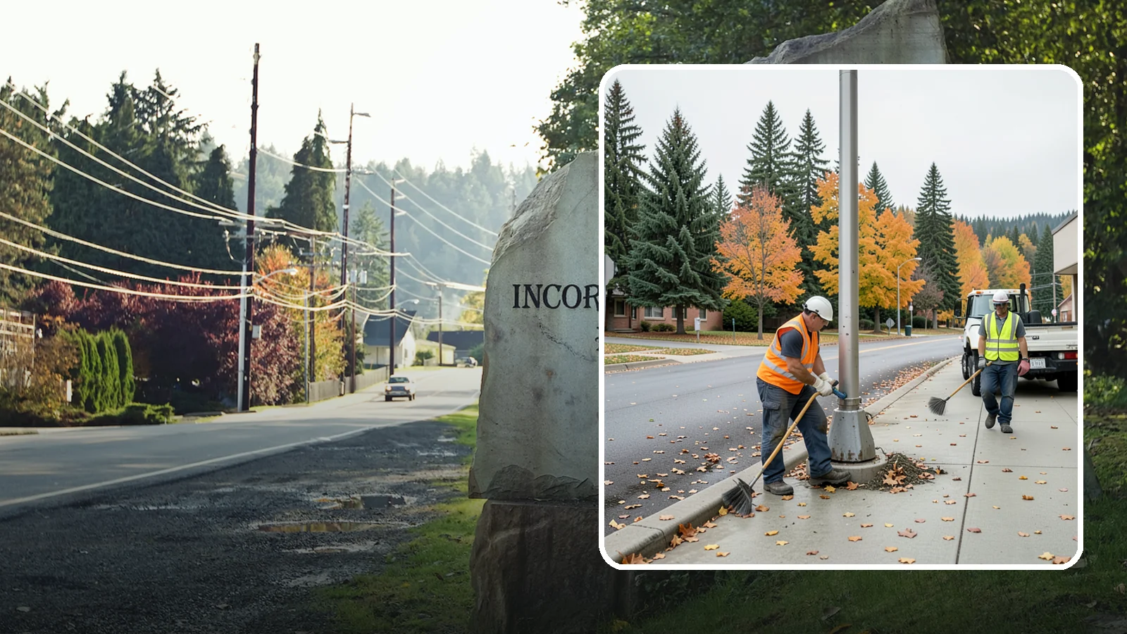 Pole Base Cleaning in Wilkeson, Pierce County, WA - Cleaning and clearing of light pole bases to prevent corrosion and maintain a tidy public appearance.