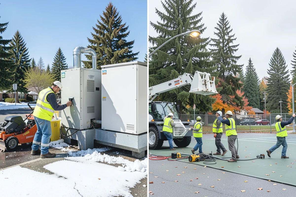 Pole Base Cleaning in Woodinville, King County, WA - Clear vegetation and debris from around each base
