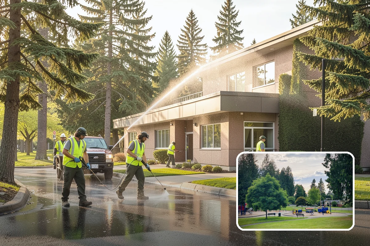 Port Facility Grounds Maintenance in Bonney Lake, Pierce County, WA - Crews prepared for credentialed and secured port zones
