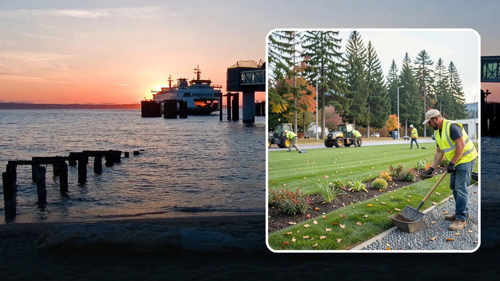 Port Facility Grounds Maintenance in Edmonds, Snohomish County, WA - Grounds maintenance for port authority terminals, marinas, and industrial properties in Western Washington.