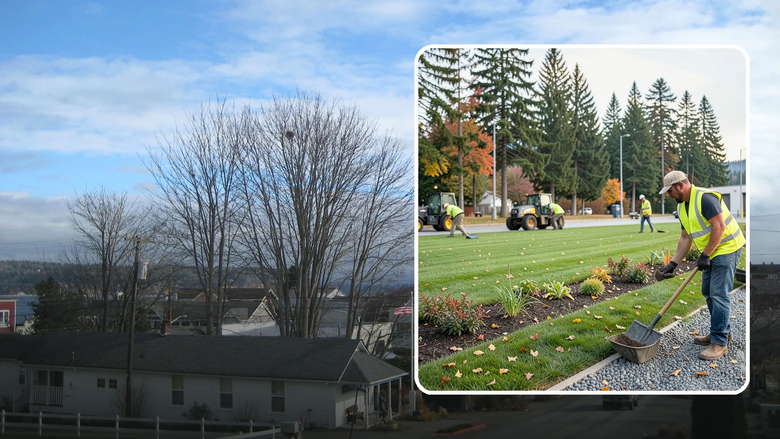 Port Facility Grounds Maintenance in Langley, Island County, WA - Grounds maintenance for port authority terminals, marinas, and industrial properties in Western Washington.