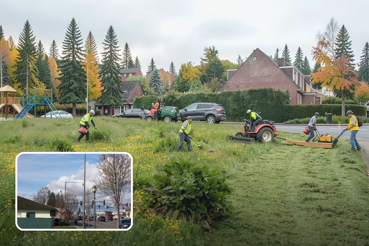 Port Facility Grounds Maintenance in Marysville, Snohomish County, WA - Crews prepared for credentialed and secured port zones