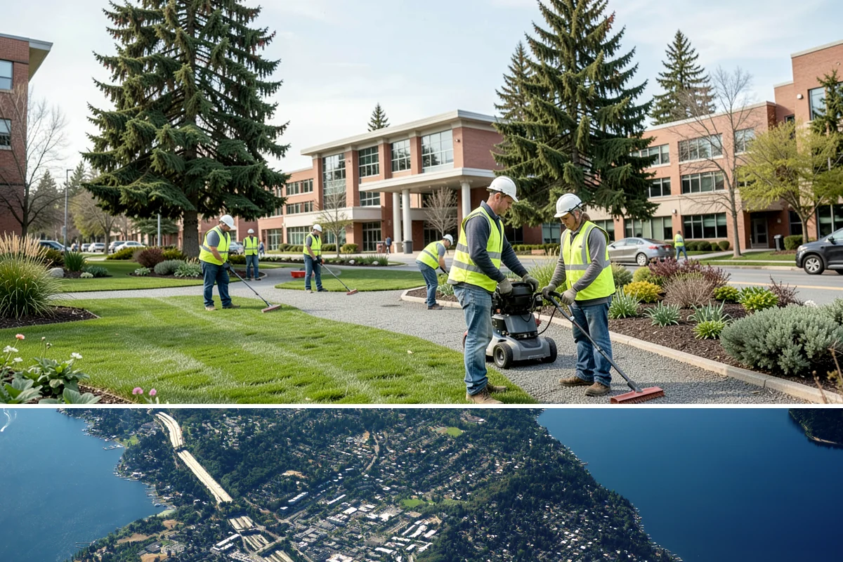 Port Facility Grounds Maintenance in Mercer Island, King County, WA - Public waterfront areas receive their most intensive detailing ahead of the summer tourism and event season.