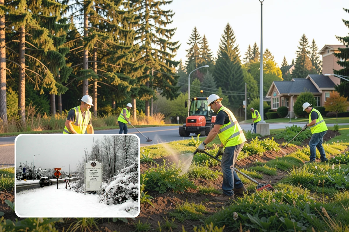 Port Facility Grounds Maintenance in Newcastle, King County, WA - Crews prepared for credentialed and secured port zones