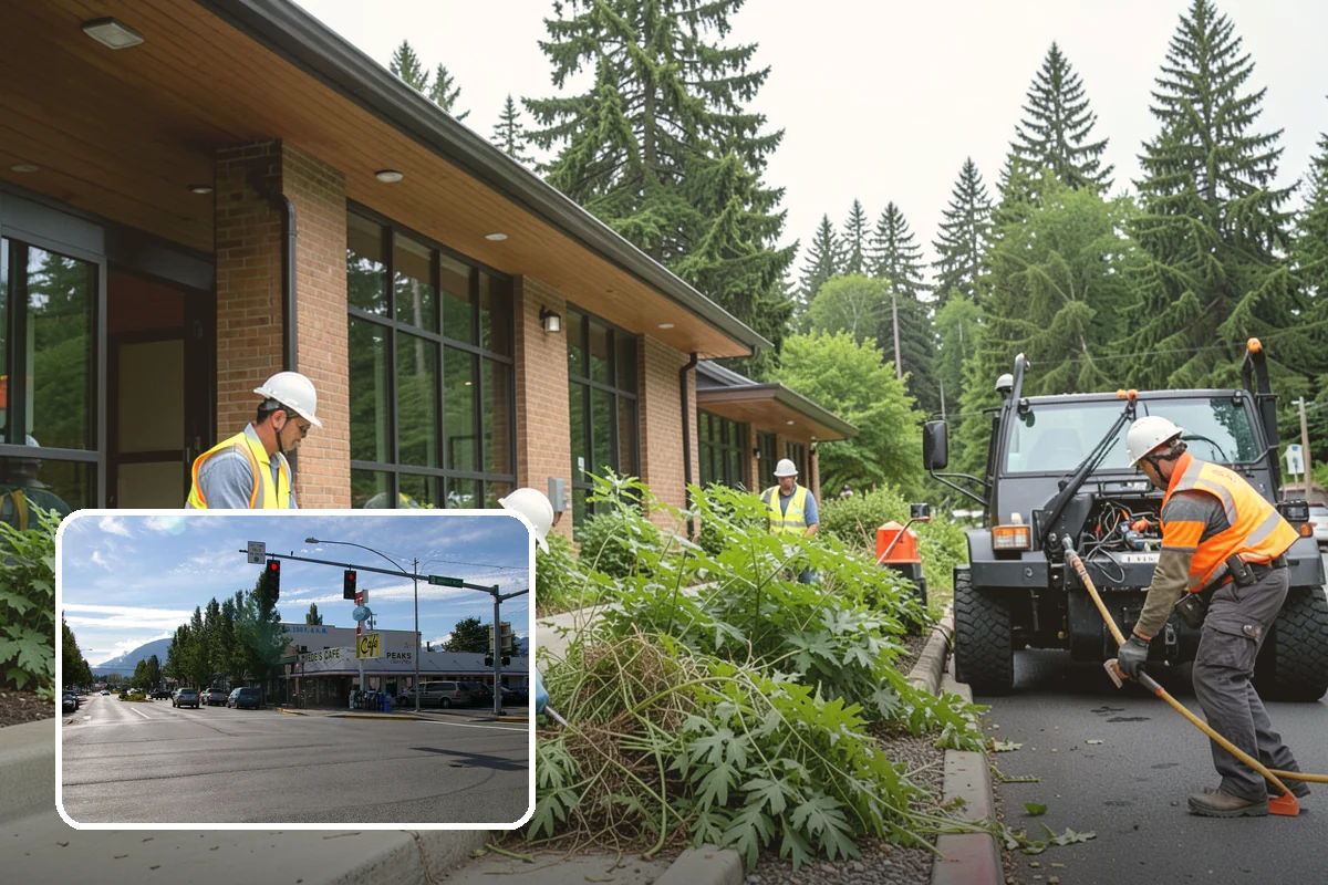 Port Facility Grounds Maintenance in North Bend, King County, WA - Crews prepared for credentialed and secured port zones