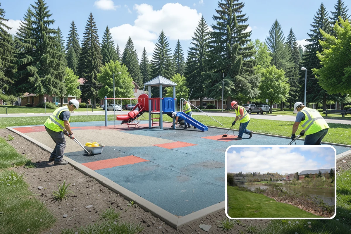 Port Facility Grounds Maintenance in Tukwila, King County, WA - Crews prepared for credentialed and secured port zones