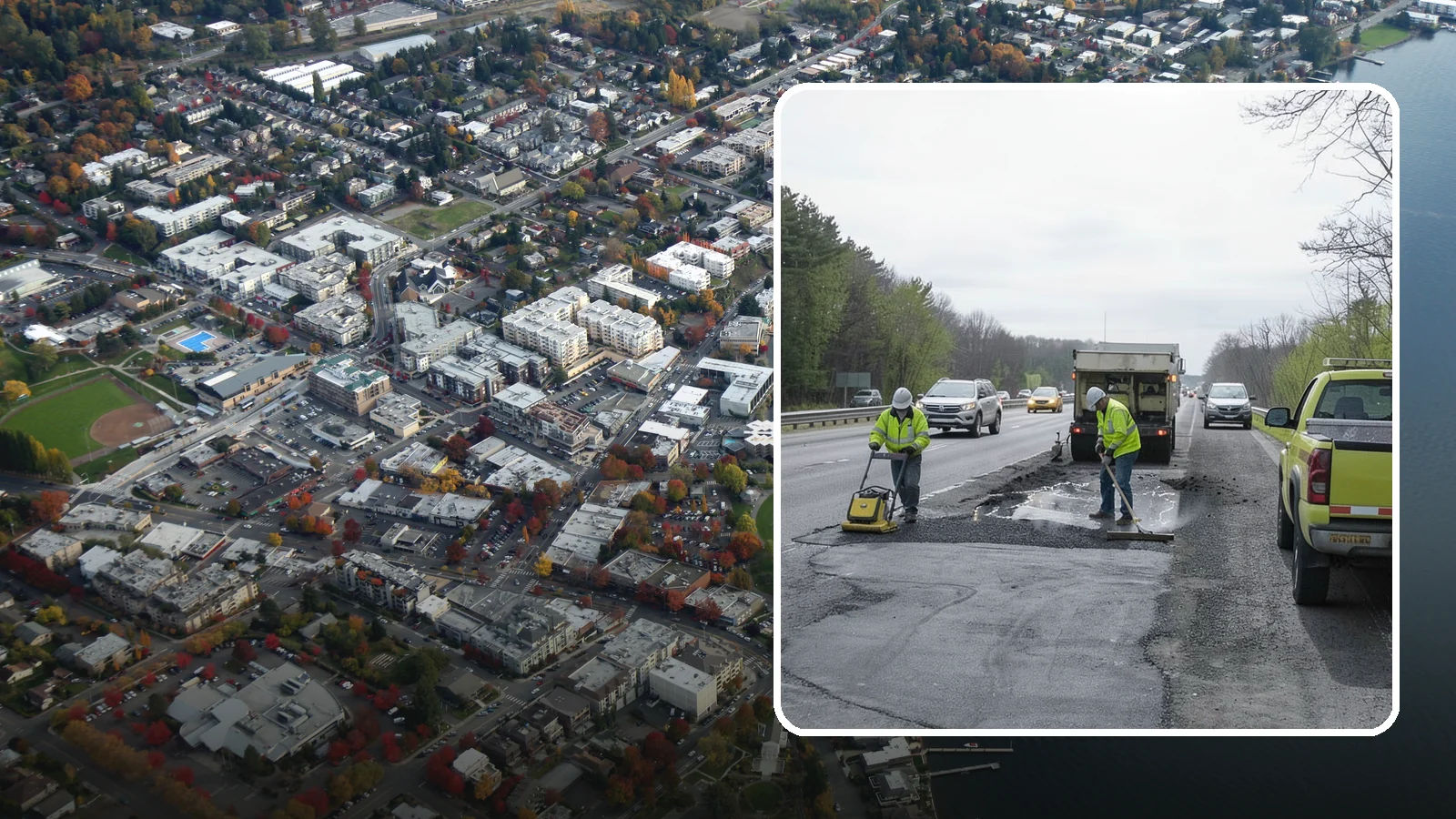 Pothole Repair in Kirkland, King County, WA - Prompt pothole patching restores safe pavement and limits agency liability on public roads.