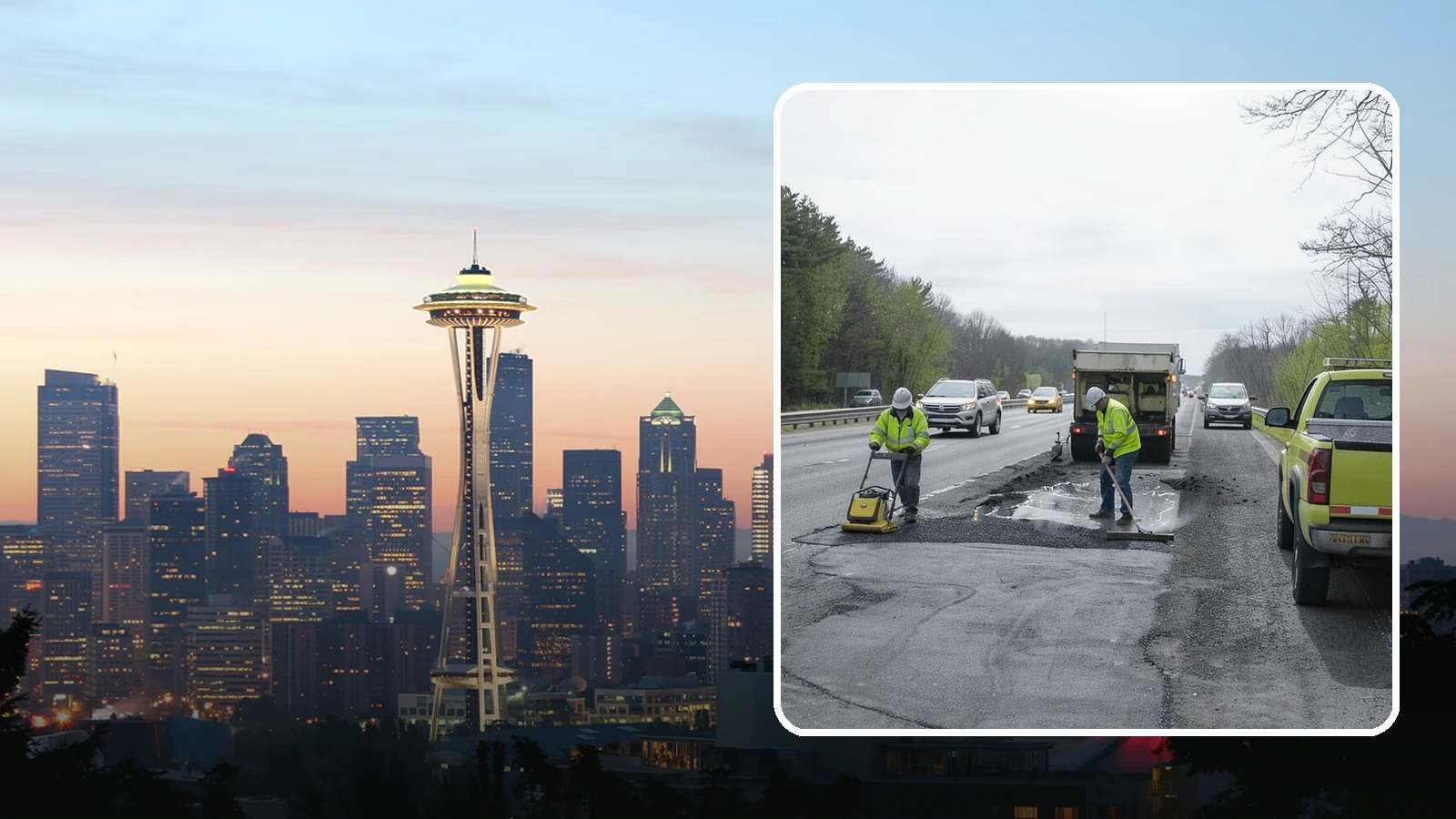 Pothole Repair in Seattle, King County, WA - Prompt pothole patching restores safe pavement and limits agency liability on public roads.