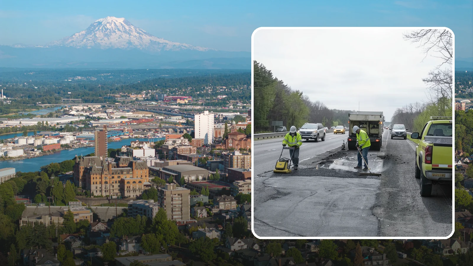 Pothole Repair in Tacoma, Pierce County, WA - Prompt pothole patching restores safe pavement and limits agency liability on public roads.