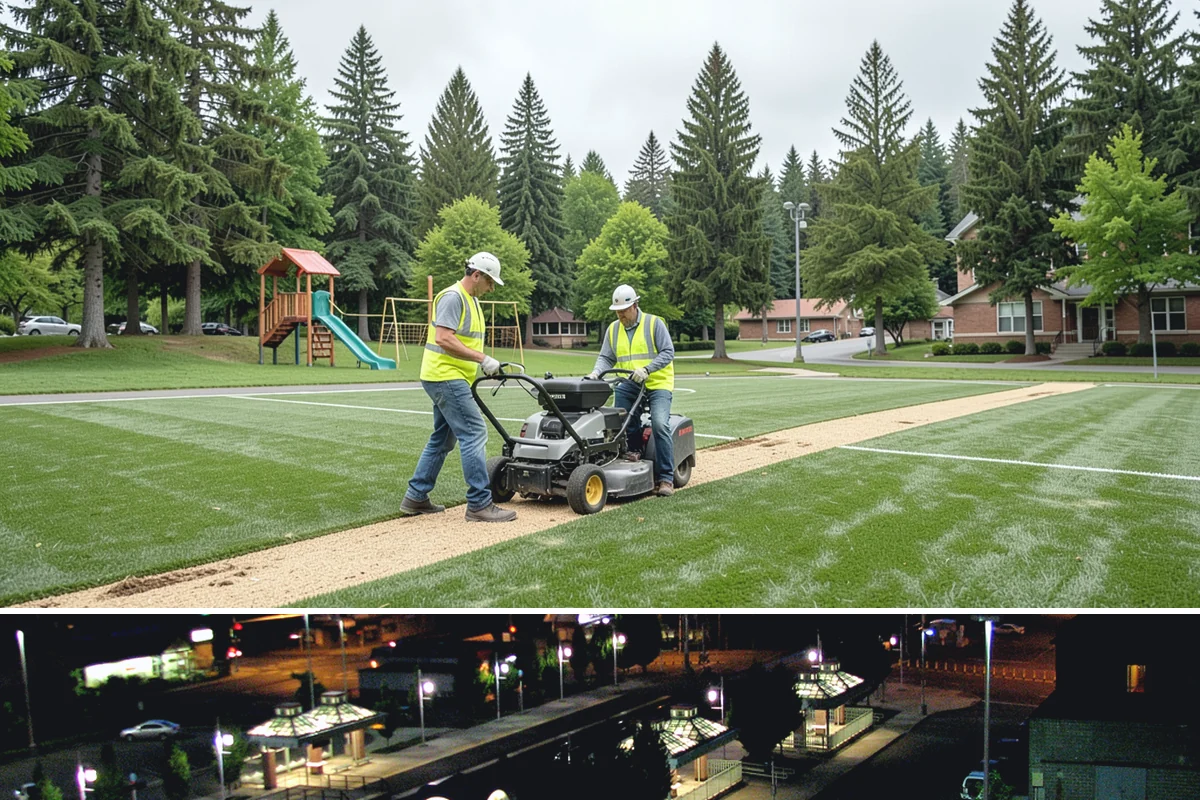 Poured-in-Place Surfacing in Auburn, King County, WA - Poured-in-place surfacing requires dry, moderate temperatures to cure properly, so installation is scheduled for the summer...