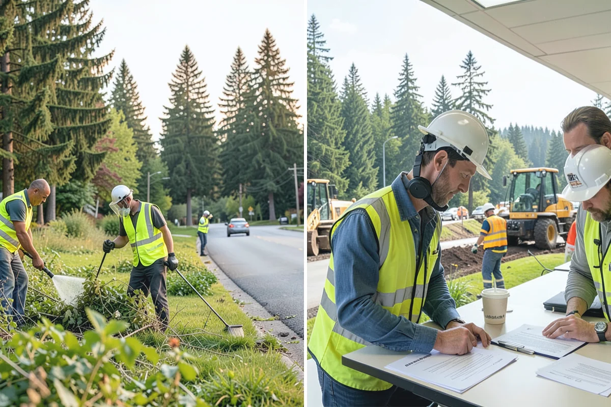 Poured-in-Place Surfacing in Beaux Arts Village, King County, WA - Prepare and compact the sub-base and confirm drainage