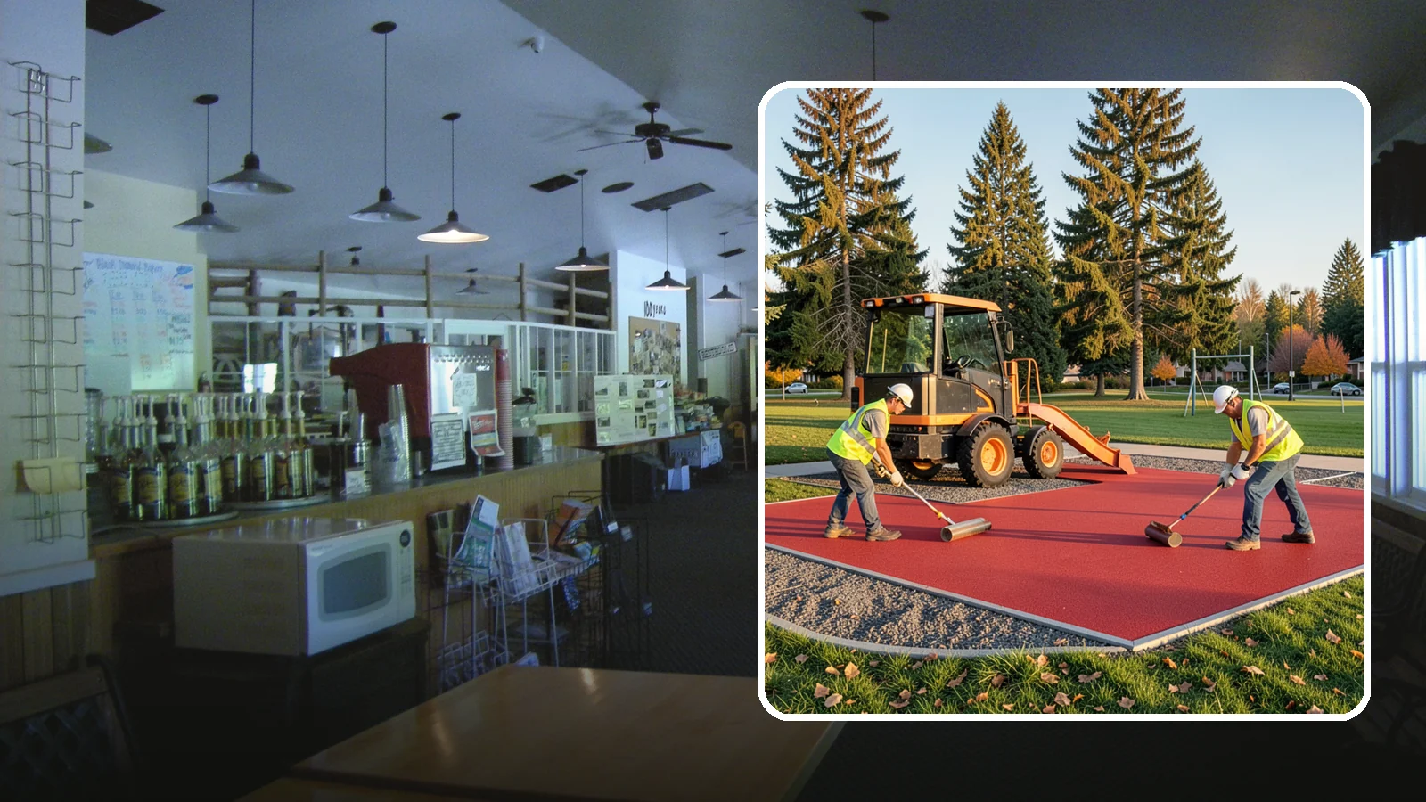 Poured-in-Place Surfacing in Black Diamond, King County, WA - Installation of poured-in-place rubber safety surfacing engineered to ADA access and impact-attenuation standards.