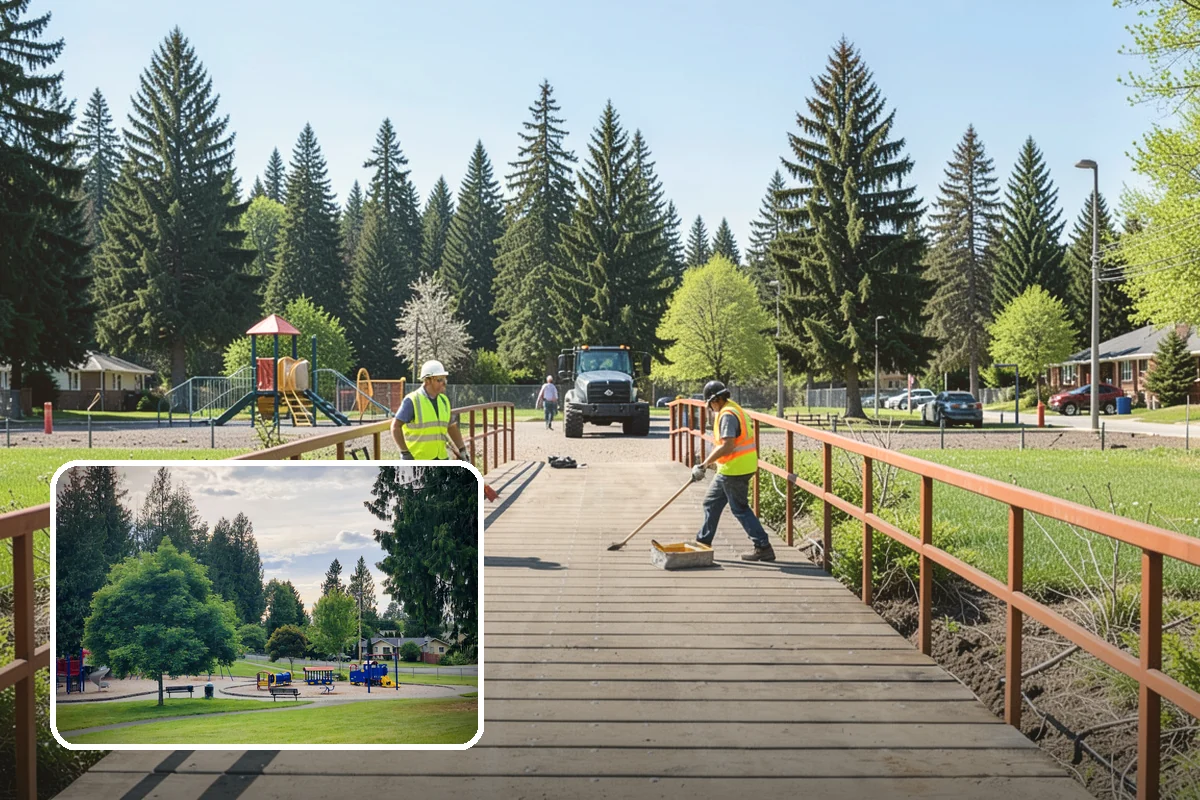 Poured-in-Place Surfacing in Bonney Lake, Pierce County, WA - Provides ADA-accessible, wheelchair-firm play surfacing