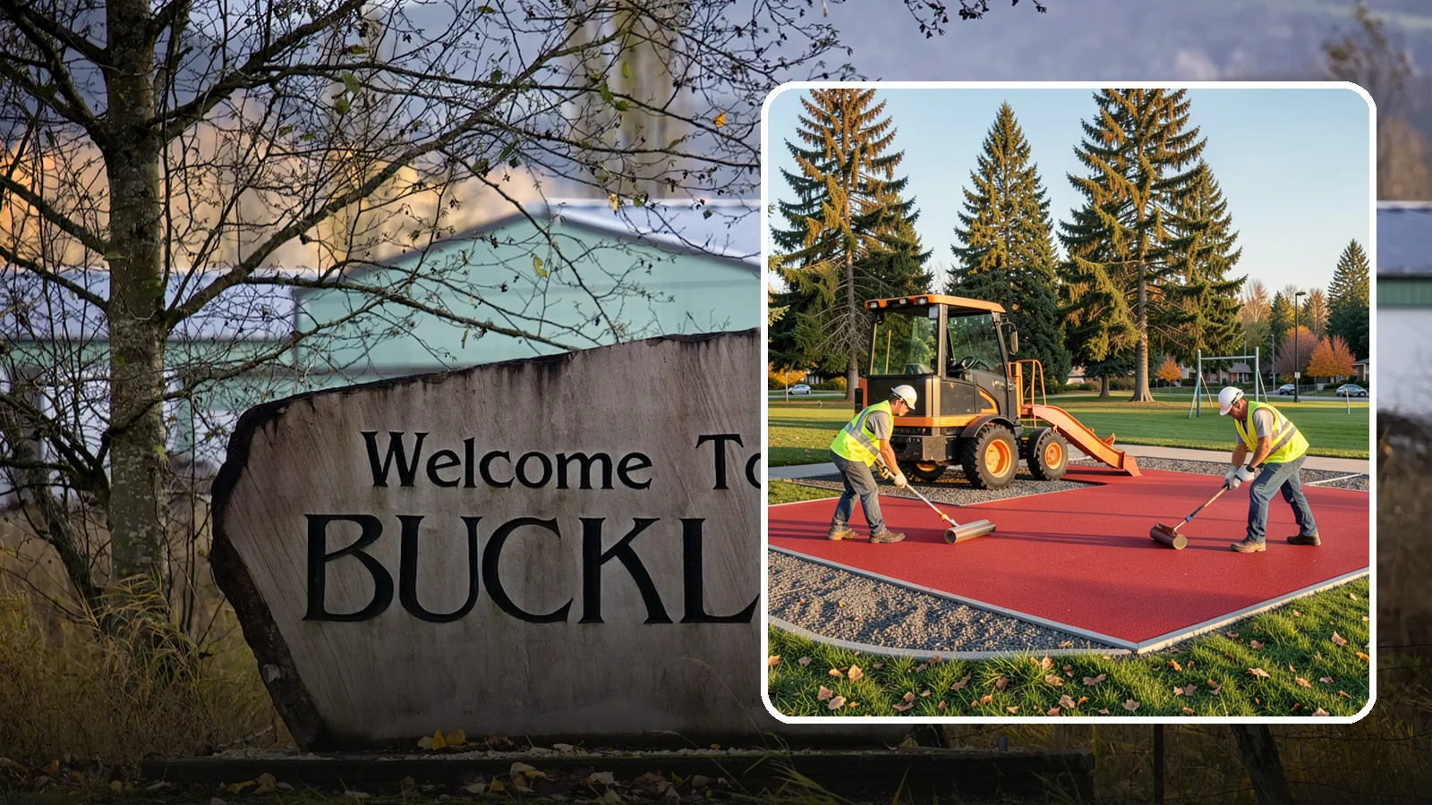Poured-in-Place Surfacing in Buckley, Pierce County, WA - Installation of poured-in-place rubber safety surfacing engineered to ADA access and impact-attenuation standards.