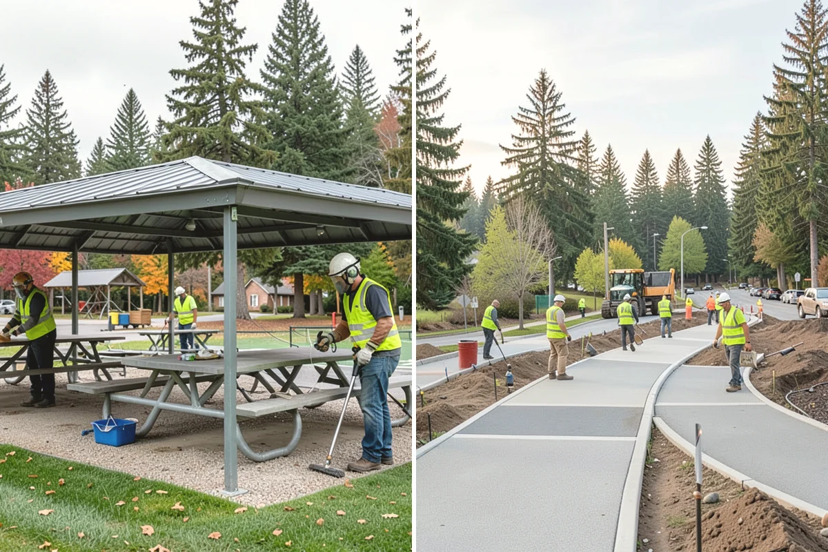 Poured-in-Place Surfacing in Burlington, Skagit County, WA - Prepare and compact the sub-base and confirm drainage