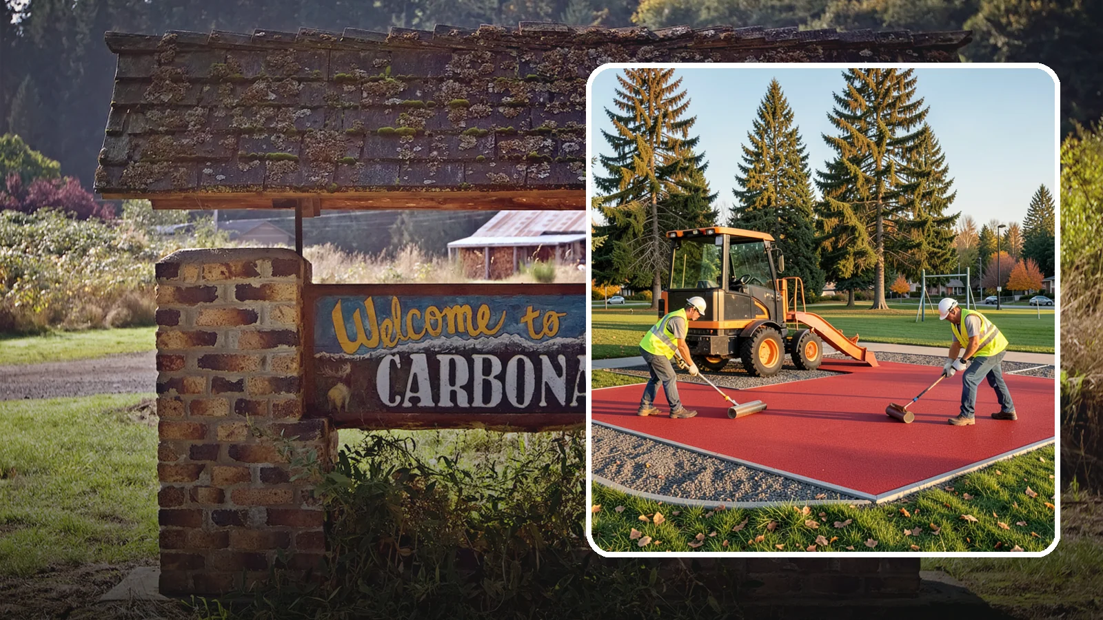 Poured-in-Place Surfacing in Carbonado, Pierce County, WA - Installation of poured-in-place rubber safety surfacing engineered to ADA access and impact-attenuation standards.