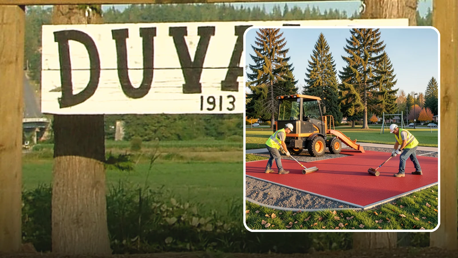 Poured-in-Place Surfacing in Duvall, King County, WA - Installation of poured-in-place rubber safety surfacing engineered to ADA access and impact-attenuation standards.