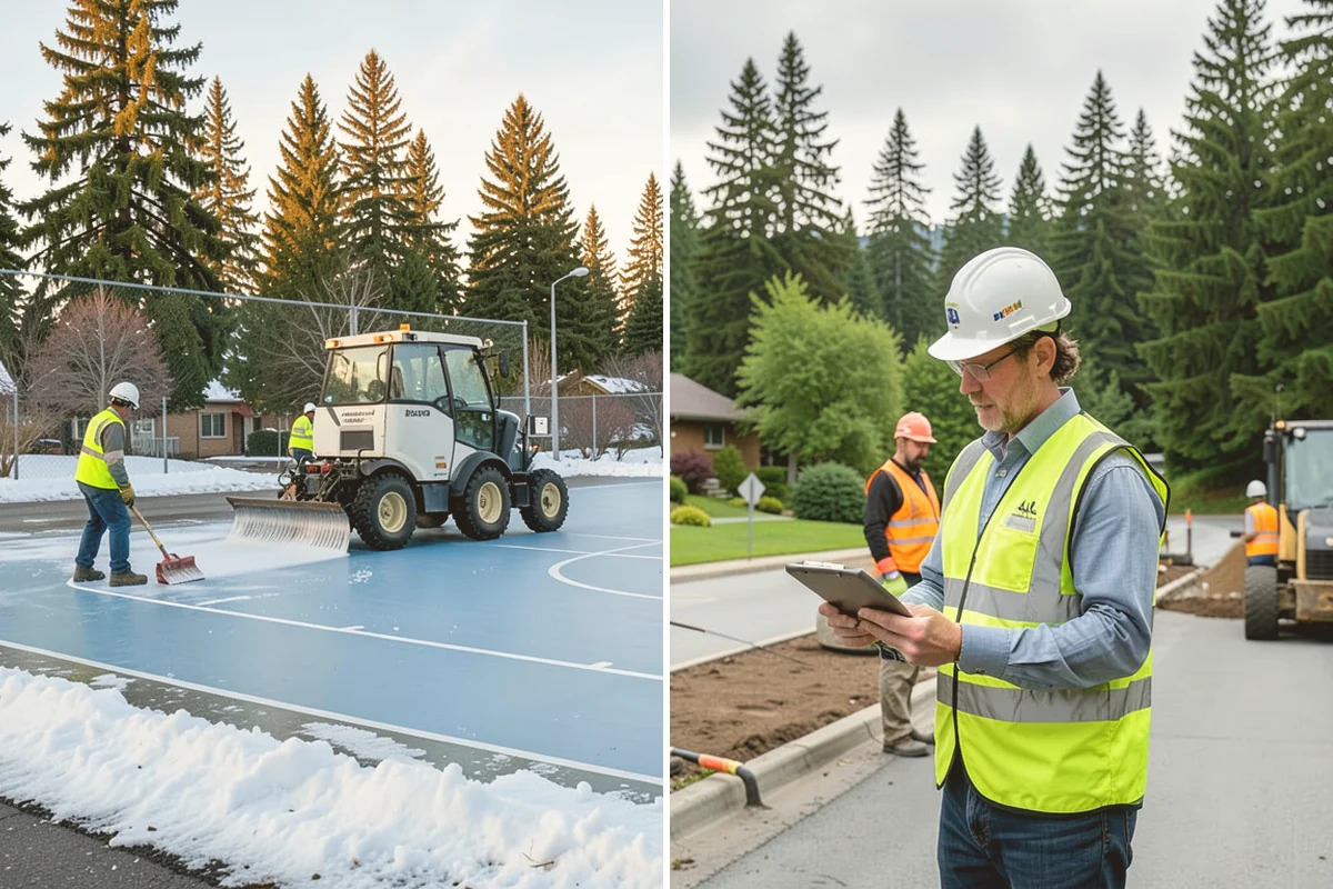 Poured-in-Place Surfacing in Fife, Pierce County, WA - Prepare and compact the sub-base and confirm drainage
