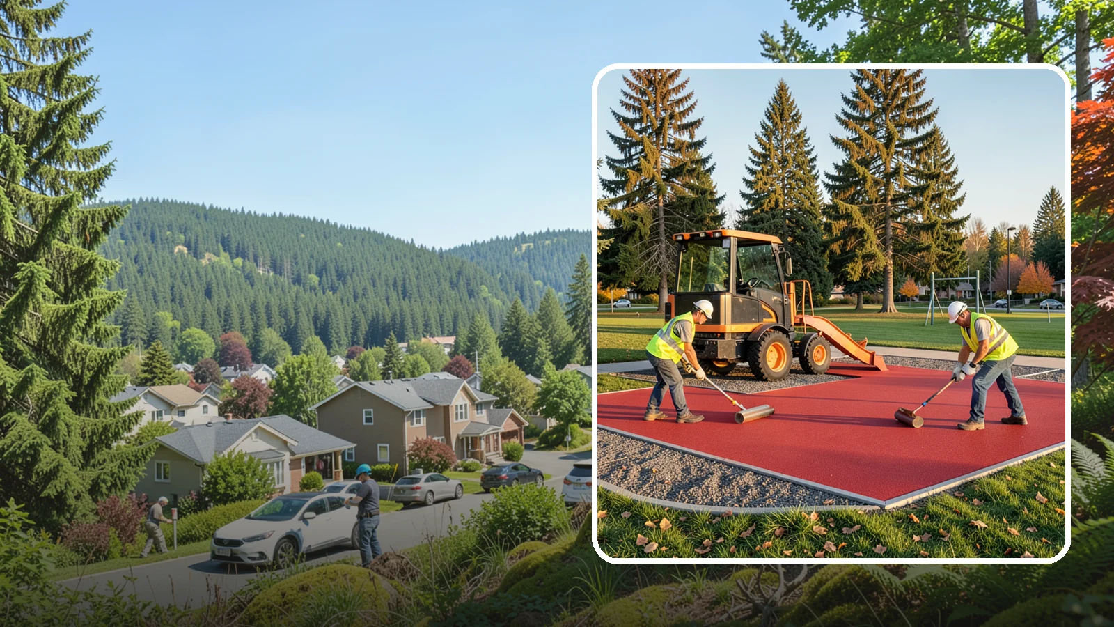 Poured-in-Place Surfacing in Index, Snohomish County, WA - Installation of poured-in-place rubber safety surfacing engineered to ADA access and impact-attenuation standards.