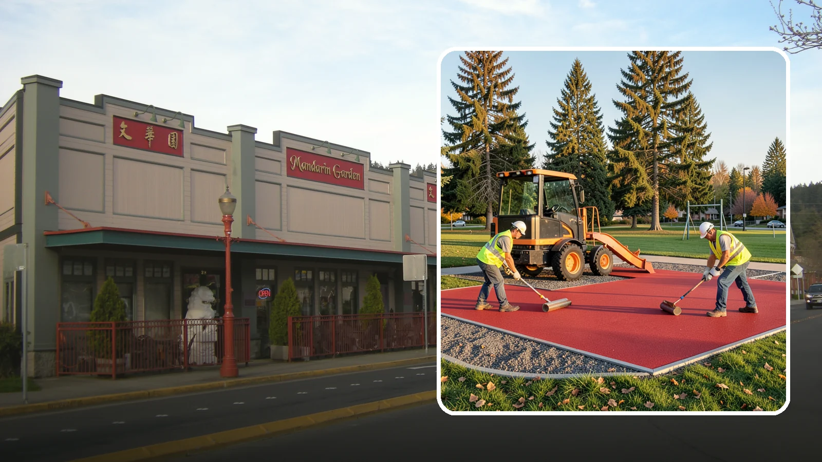 Poured-in-Place Surfacing in Issaquah, King County, WA - Installation of poured-in-place rubber safety surfacing engineered to ADA access and impact-attenuation standards.