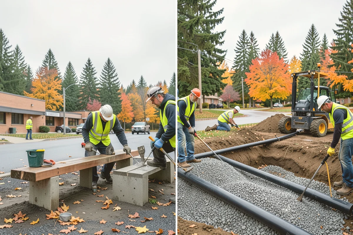 Poured-in-Place Surfacing in Kent, King County, WA - Prepare and compact the sub-base and confirm drainage