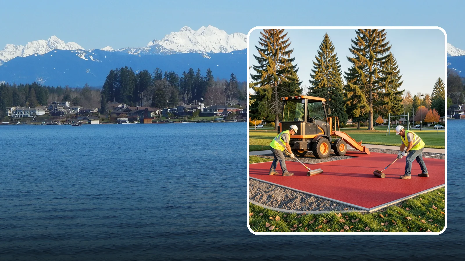 Poured-in-Place Surfacing in Lake Stevens, Snohomish County, WA - Installation of poured-in-place rubber safety surfacing engineered to ADA access and impact-attenuation standards.
