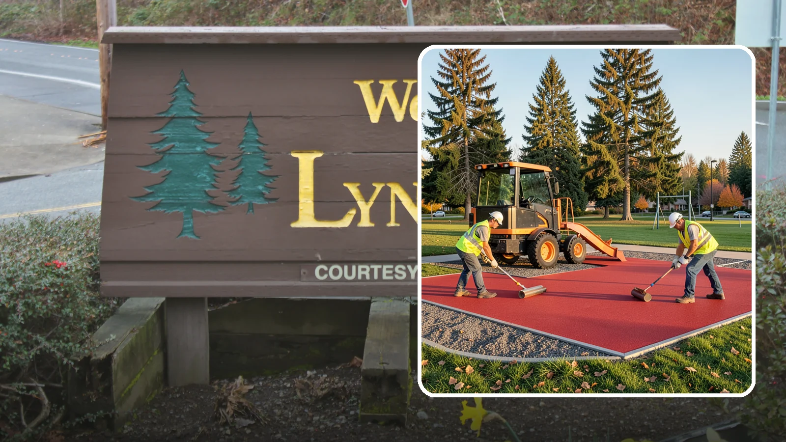 Poured-in-Place Surfacing in Lynnwood, Snohomish County, WA - Installation of poured-in-place rubber safety surfacing engineered to ADA access and impact-attenuation standards.