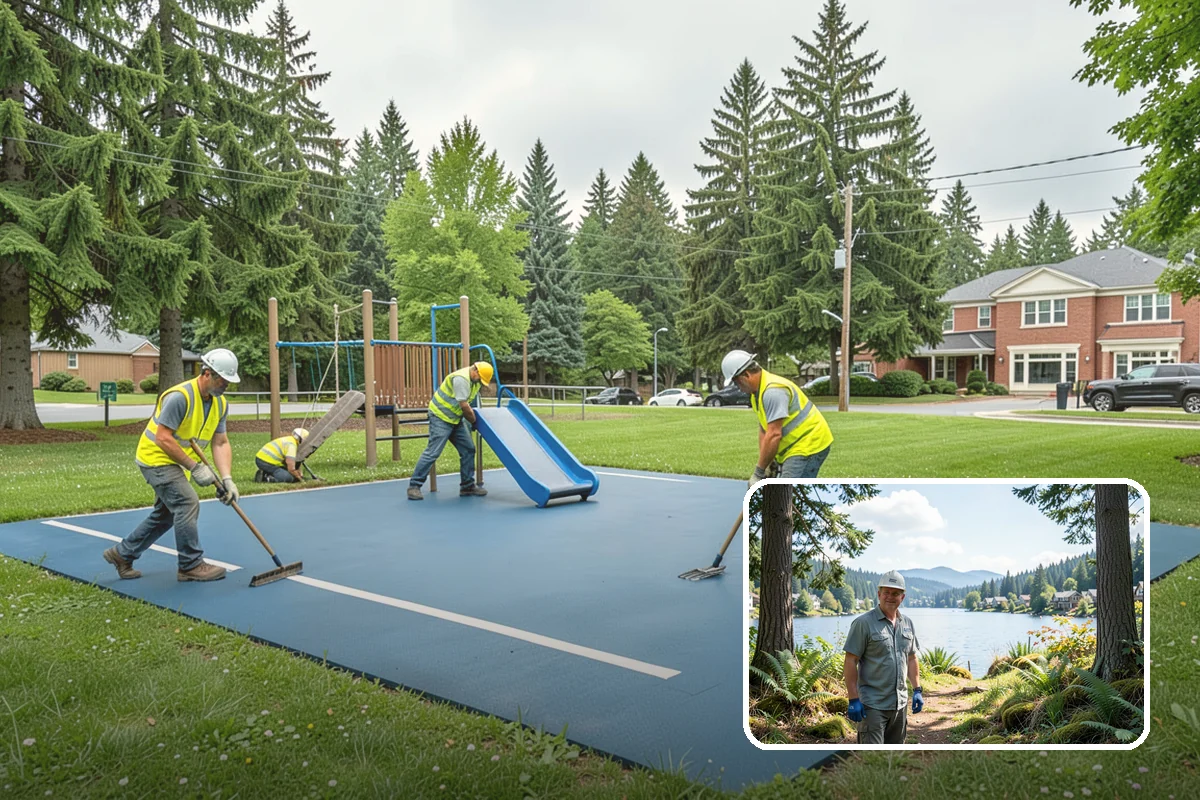 Poured-in-Place Surfacing in Milton, King County, WA - Provides ADA-accessible, wheelchair-firm play surfacing