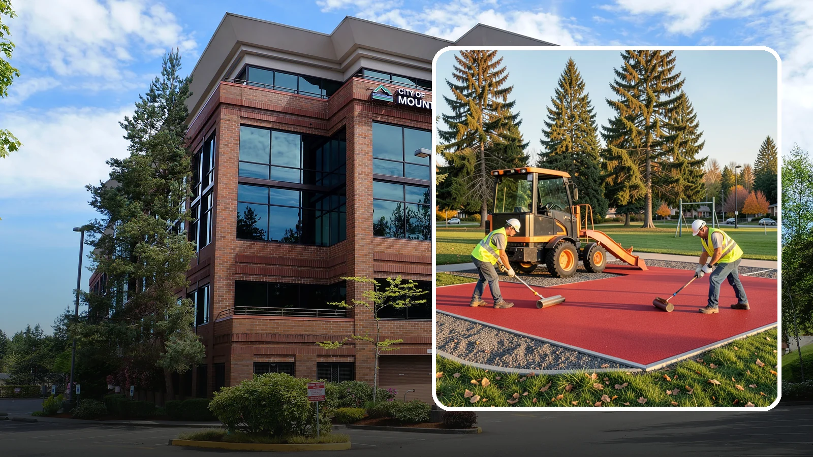 Poured-in-Place Surfacing in Mountlake Terrace, Snohomish County, WA - Installation of poured-in-place rubber safety surfacing engineered to ADA access and impact-attenuation standards.