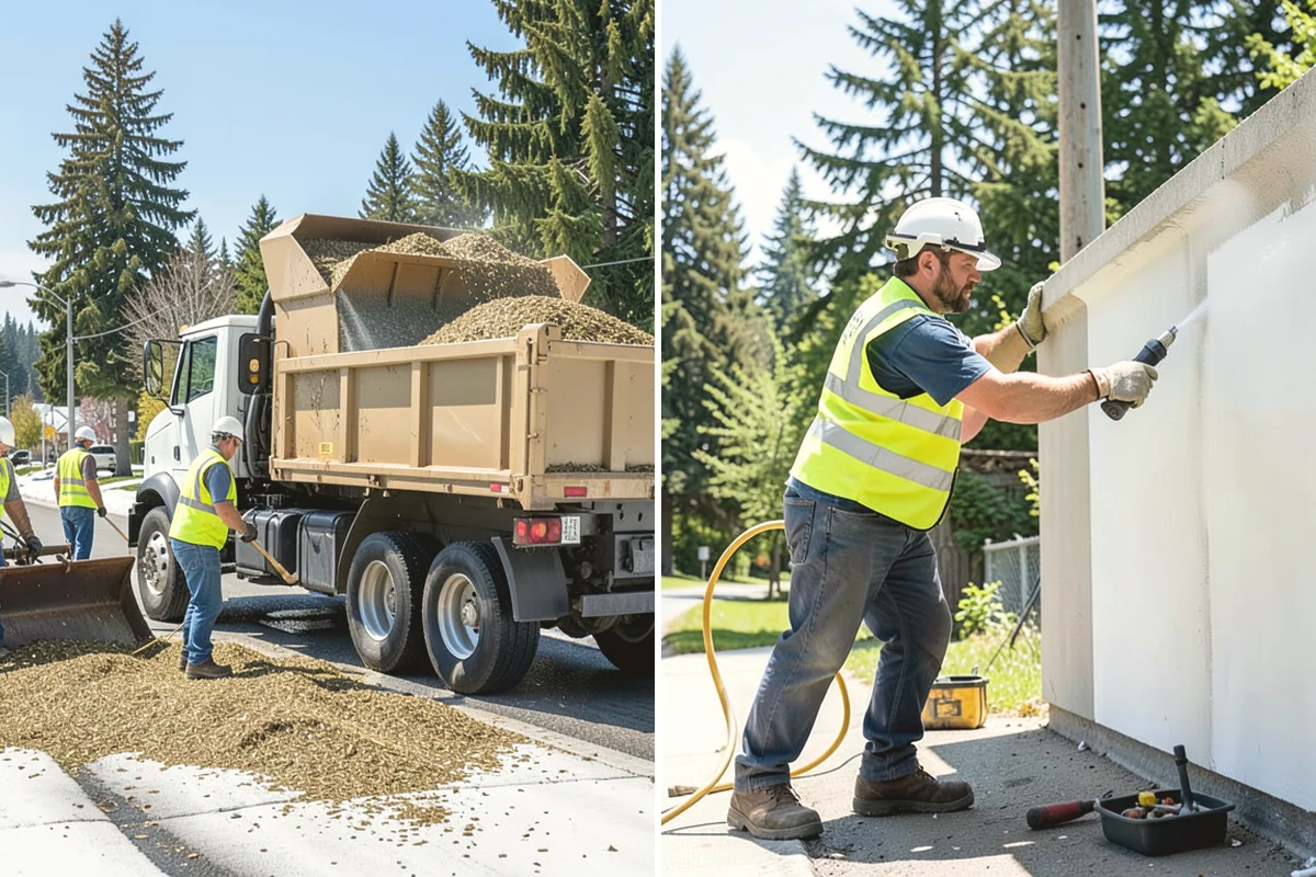 Poured-in-Place Surfacing in Oak Harbor, Island County, WA - Prepare and compact the sub-base and confirm drainage