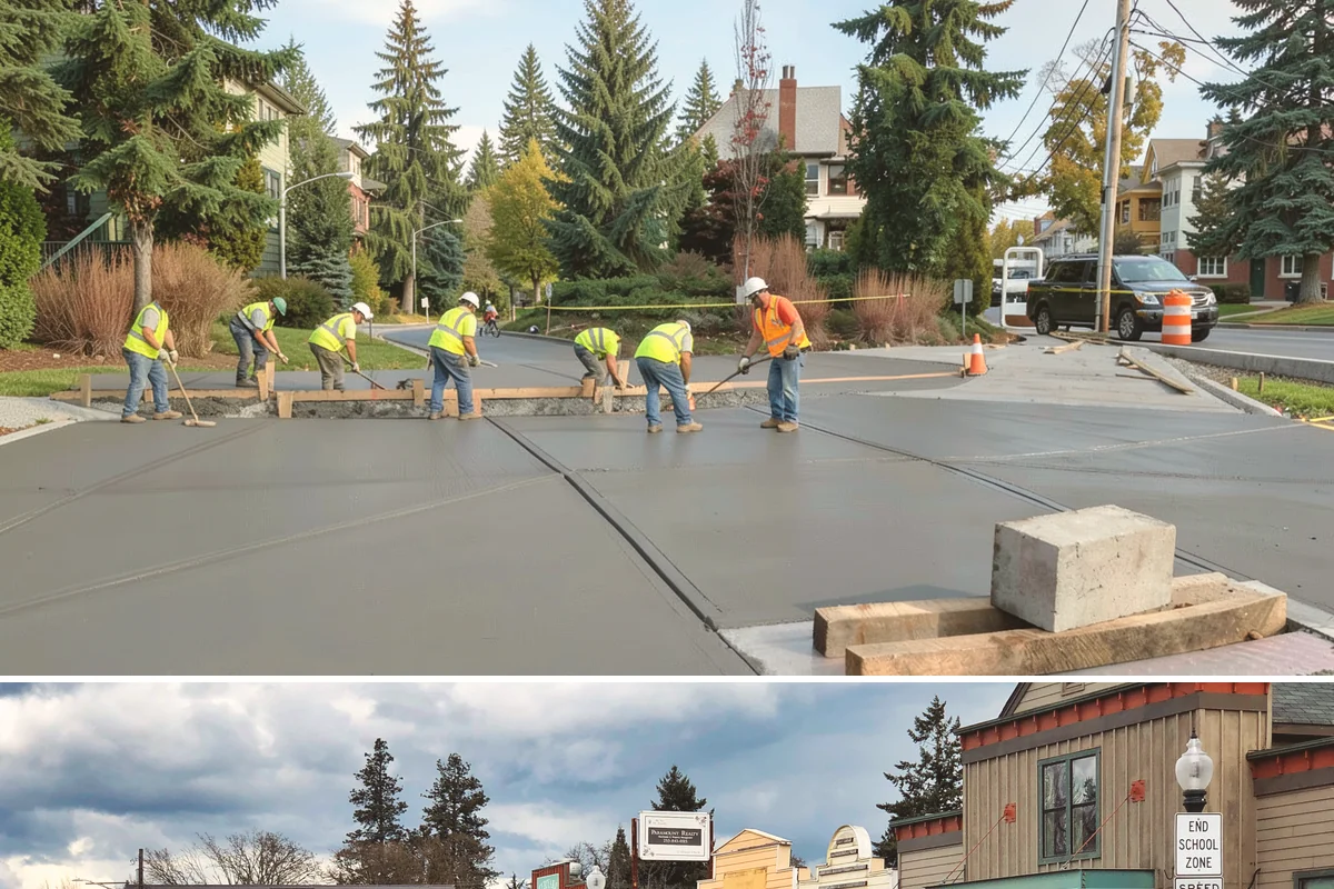 Poured-in-Place Surfacing in Roy, Pierce County, WA - Poured-in-place surfacing requires dry, moderate temperatures to cure properly, so installation is scheduled for the summer...